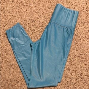 Carbon38 Shiny Blue Leggings